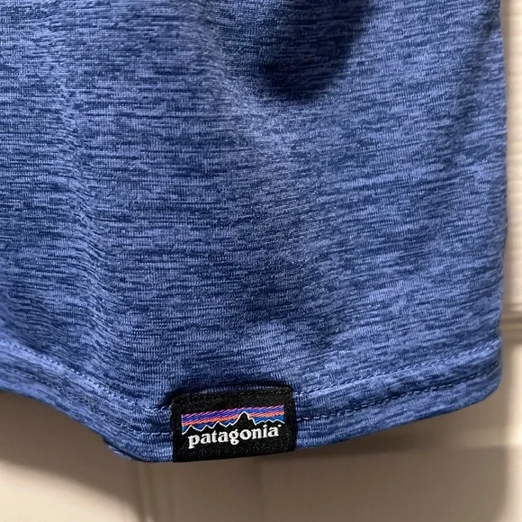 Patagonia heathered Blue Short Sleeve Tee Crew Neck graphic tee - Picture 2 of 4